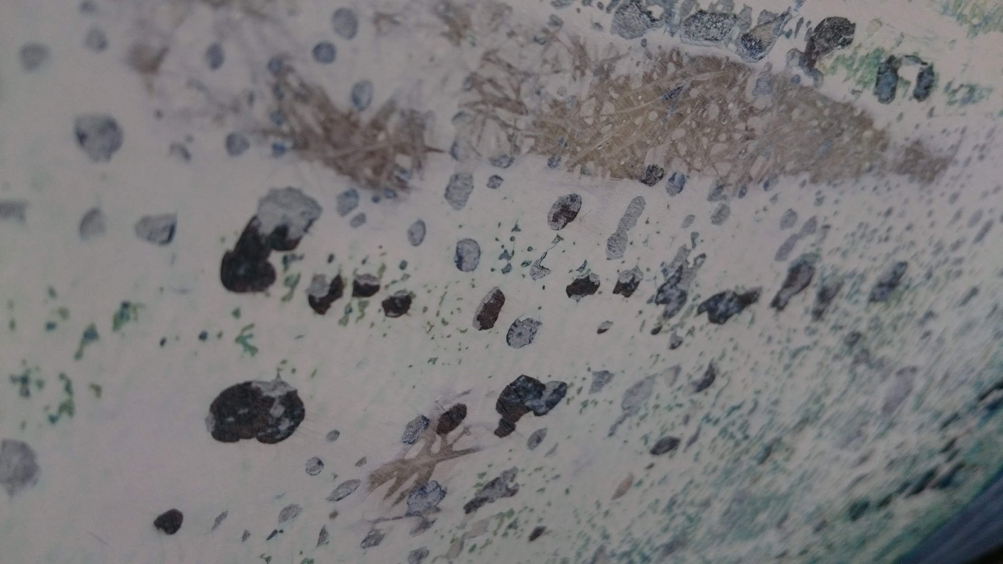 Des pastilles bleues en creux dans le gelcoat